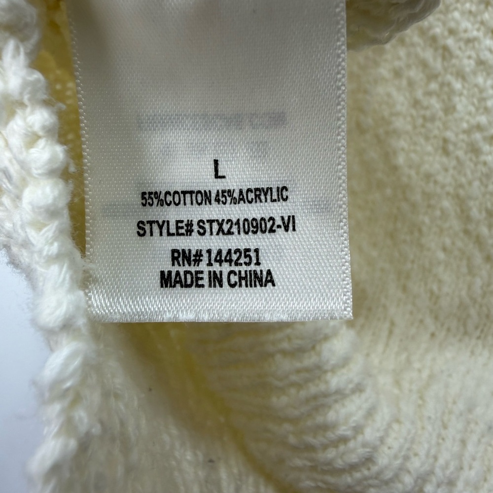 miami Cream Knit Top Size Large - Picture 6 of 8